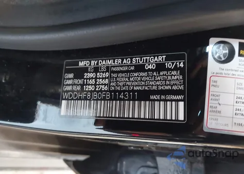 2015 Mercedes-Benz E 350 4Matic z USA, uszkodzony, nr VIN WDDHF8JB0FB114311